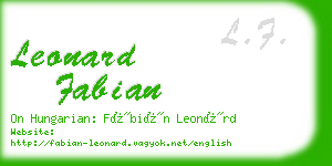 leonard fabian business card